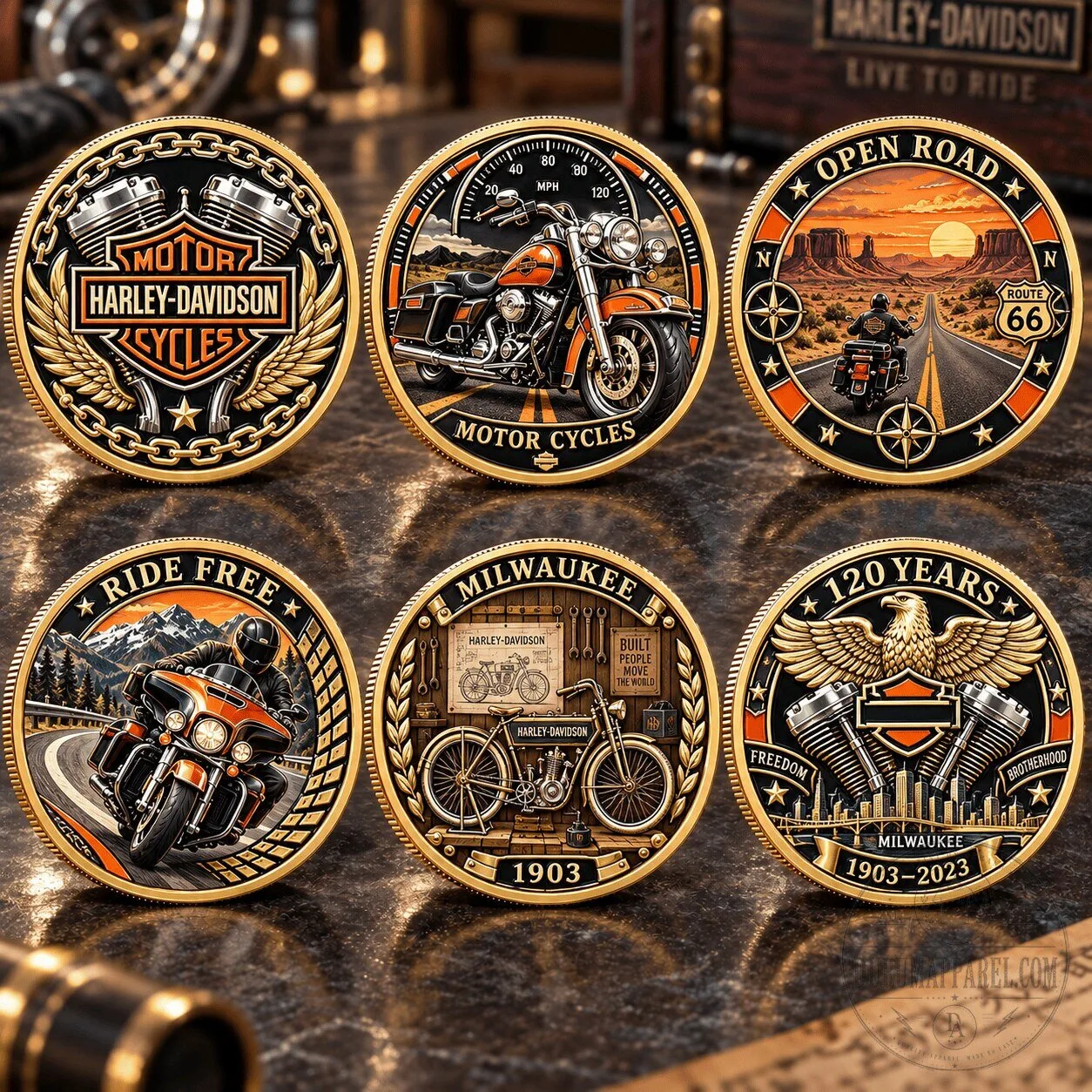 Harley-Davidson 120th Anniversary Commemorative Motorcycle Coin Set