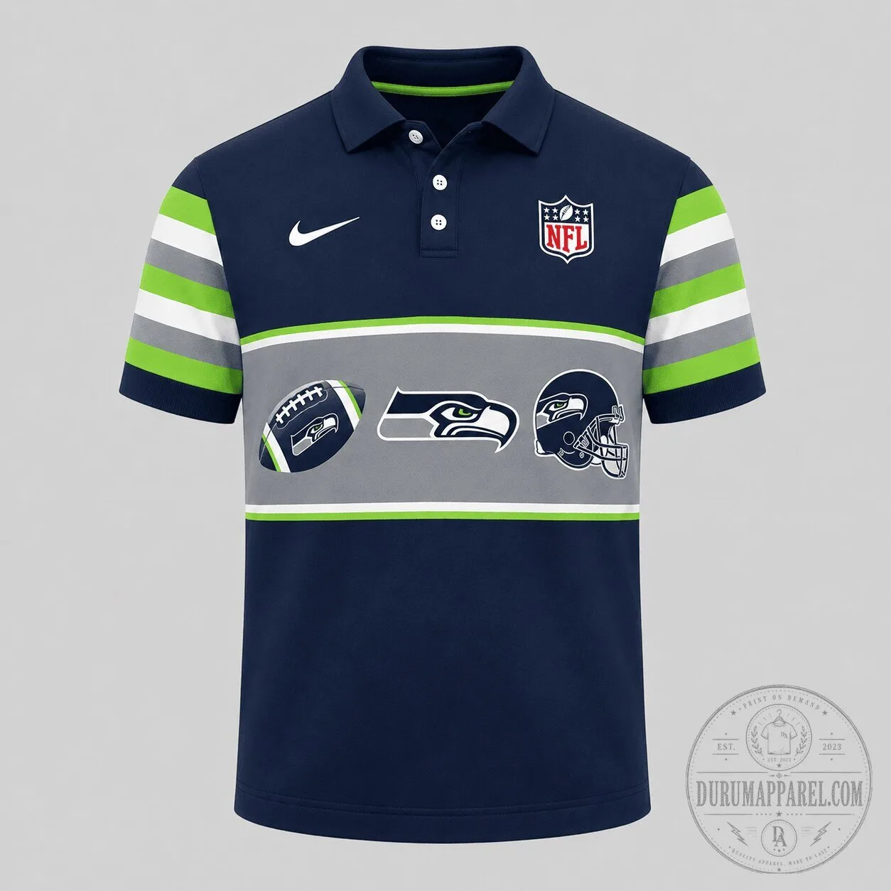 Seattle Seahawks National Football League Game Day Retro Sports Polo Shirt 2 Seattle Seahawks National Football League Game Day Retro Sports Polo Shirt